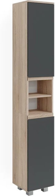Vicco Badschrank J-Shape Hochschrank Badezimmer Sonoma Anthrazit B: 30 cm, H: 190 cm - Bild 2