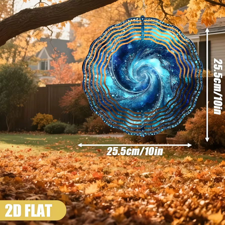 Abstraktes Kosmos-Spiralgalaxie-Windspiel von CIFBUY aus Metall in Blau und Grau zur Außendekoration - Bild 3