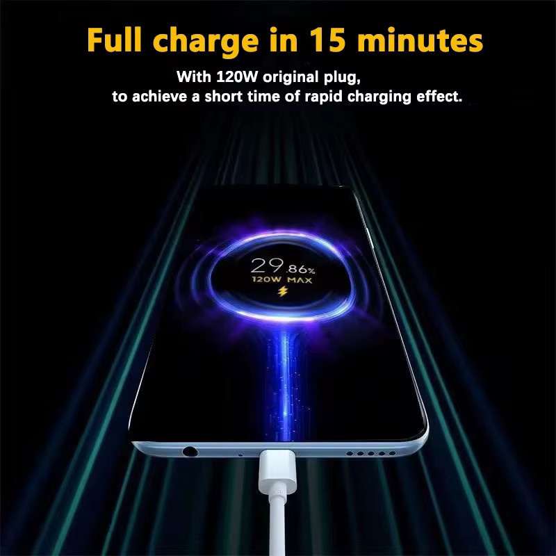 NNBILI USB Typ-C Ladekabel 120W Schnellladegerät für Xiaomi in Weiß - Bild 4