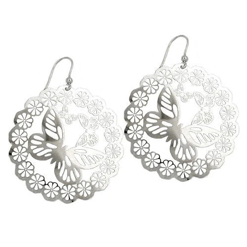 SIGO Ohrringe Ohrhaken, Schmetterling, 925 Silber - Bild 1