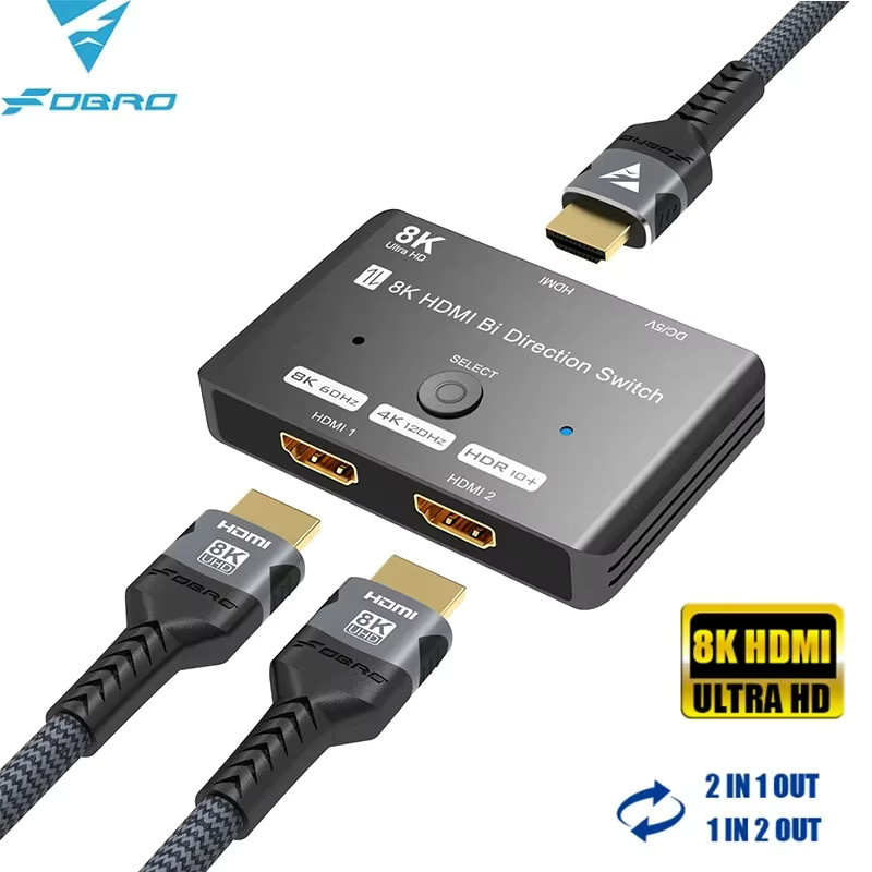 FDBRO HDMI 2.1 Bidirektionaler Switcher-Adapter-Splitter 8K@60Hz und 4K@120Hz für PS5, PS4 und Nintendo Switch - Bild 7