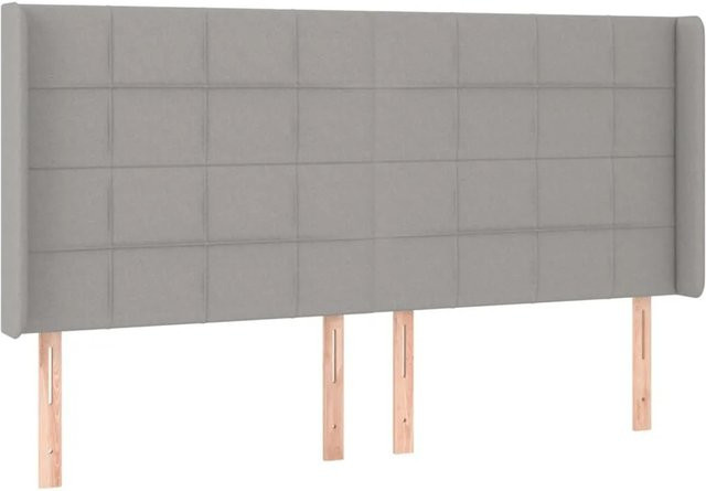 vidaXL LED Kopfteil modern in Hellgrau mit USB-Ladeport und integrierter Beleuchtung, B/T/H: 183 x 16 x 118 cm - Bild 1