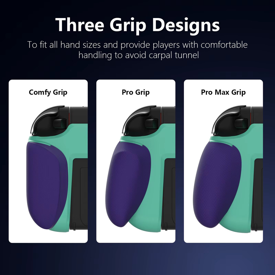 GAMWING Ergonomischer Silikongriff für Nintendo Switch in Grün, Rutschfeste Austauschbare Griffe in 3 Größen, Dock-kompatibel - Bild 3