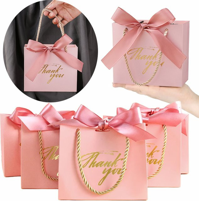 IFITU PUBO Pralinenschachtel mit Bändern aus Papier in Rosa für Hochzeiten, Geburtstage und Dankeschön-Geschenke - Bild 1