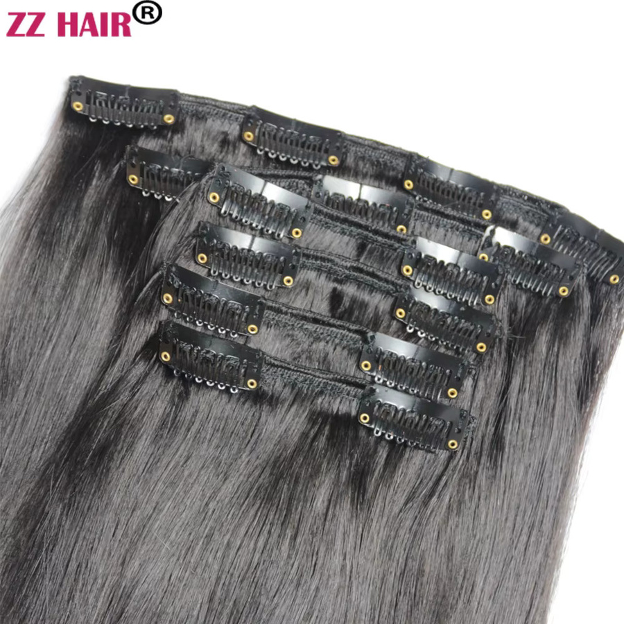 ZZHAIR Echthaarverlängerungen Remy-Haar, 8-teiliges Set, glatt, 120–140 g - Bild 4