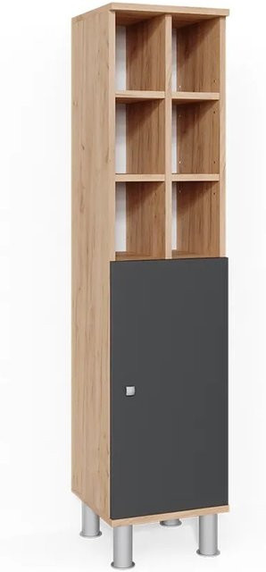 Vicco Badschrank Fynn Midischrank in Anthrazit und Gold, B: 30 cm, H: 130 cm - Bild 2