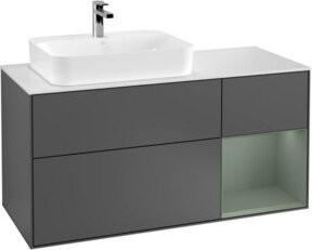 V&B Waschtischunterschrank Finion mit Wandbeleuchtung, Breite: 120 cm, Farbe: Anthrazit, lackiert - Bild 1