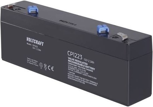 Voltcraft CE12V/2,3Ah VC-12713960 Bleiakku 12V 2,3Ah Blei-Vlies AGM in Schwarz B/H/T: 178 x 67 x 35 mm mit 4,8mm Flachstecker und wartungsfrei - Bild 1