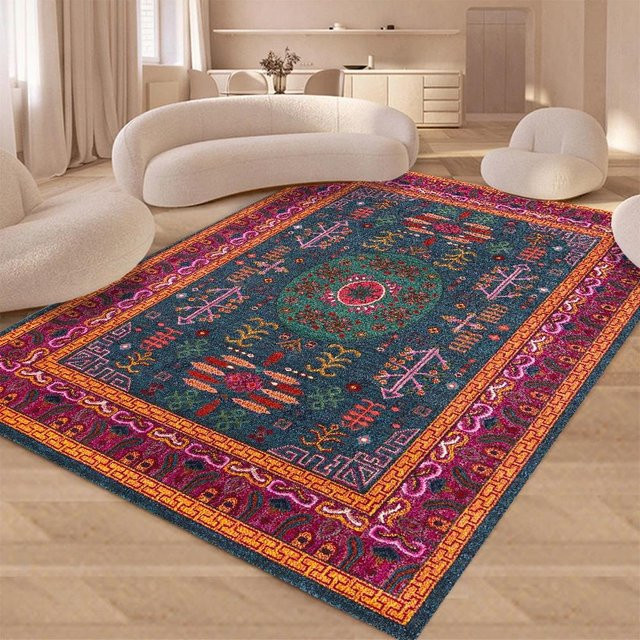 Bohemianischer Outdoor-Teppich von Karpetti, gestreift und mehrfarbig, feuchtigkeitsbeständig und schmutzabweisend, B/T: 60 x 40 cm - Bild 1