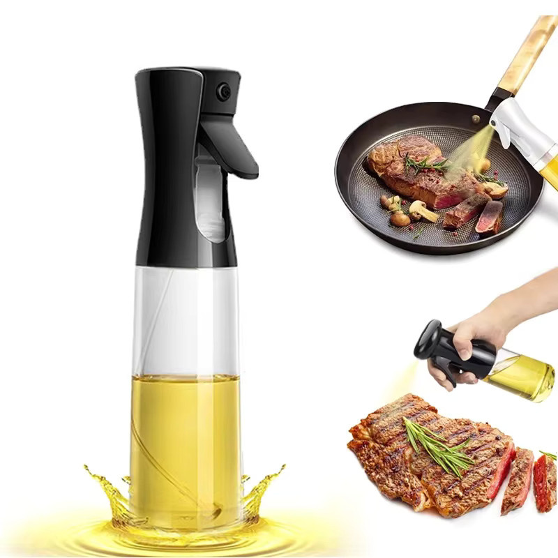 XMSJ Öl-Sprühflasche aus Glas in Schwarz mit 200 ml Füllmenge für Küche, BBQ und Camping - Bild 5