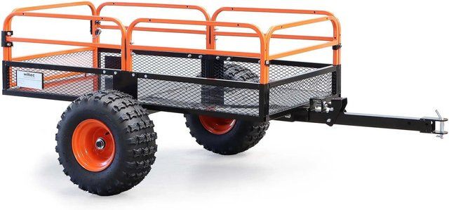 Wiltec Kippanhänger für Rasentraktor bis 680 kg als Gartenkipper und Kippmulde - Bild 1