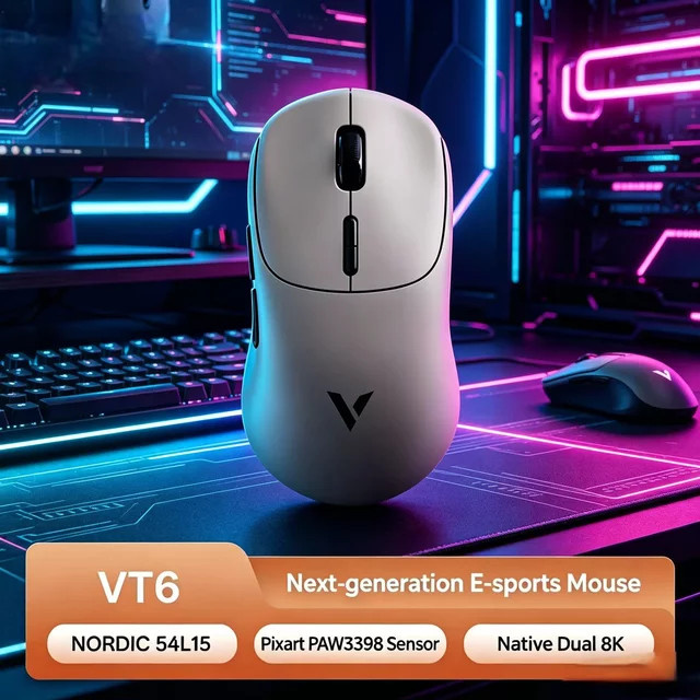 Rapoo VT6 MAX Kabellose Gaming-Maus in Braun mit PAW3950 Sensor und 8000Hz Polling-Rate - Bild 1