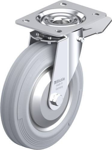 Blickle Lenkrolle LE-VE 200R-ST-SG-FA mit Feststeller in Grau und Blau, Rad-Durchmesser: 20 cm, Tragfähigkeit: 205 kg - Bild 1