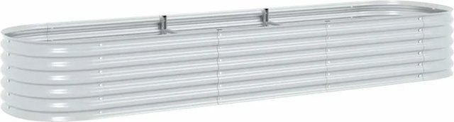 DELUKE Rundes Hochbeet aus verzinktem Stahl in Silber für Garten und Terrasse, Durchmesser: 80 cm, Höhe: 44 cm - Bild 1