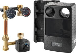 Oventrop Anbindesystem Regumat M3-180 ohne Pumpe, DN 25, 1 1/2 Zoll, Silber, mit Wandhalterung und Isolierung - Bild 1