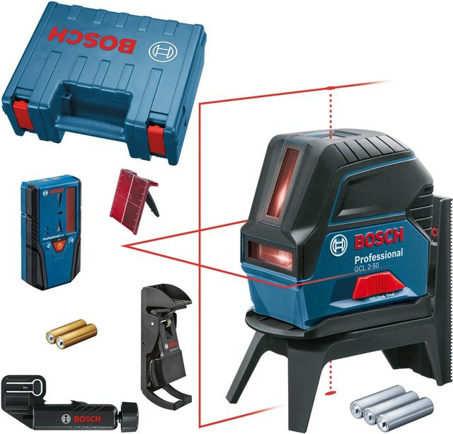 Bosch Professional Kreuzlinienlaser GCL 2-50 mit Empfänger LR6 in Blau - Bild 1
