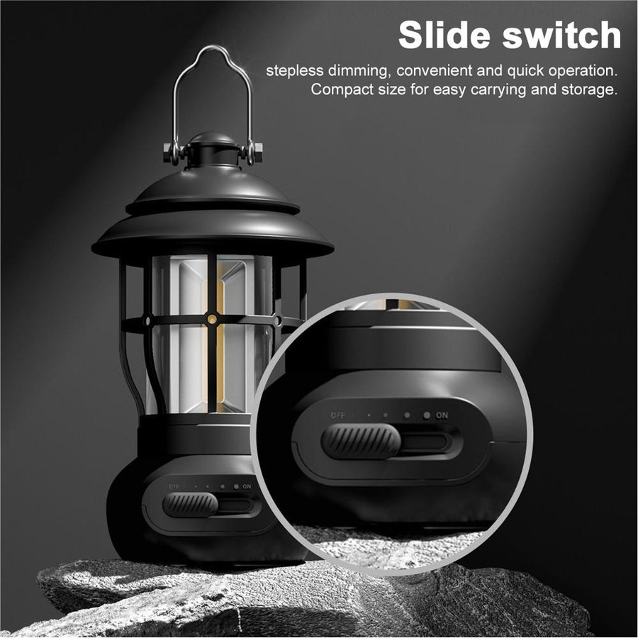 TOMTOP JMS Retro LED Campinglampe in Grün mit stufenloser Dimmung und USB-Anschluss - Bild 7