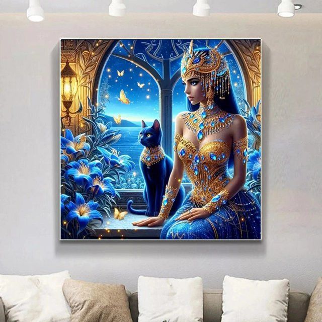 Potdemiel DIY 5D Diamantmalerei Set mit rundem Mosaik-Motiv in Multicolor für Wanddekoration - Bild 1