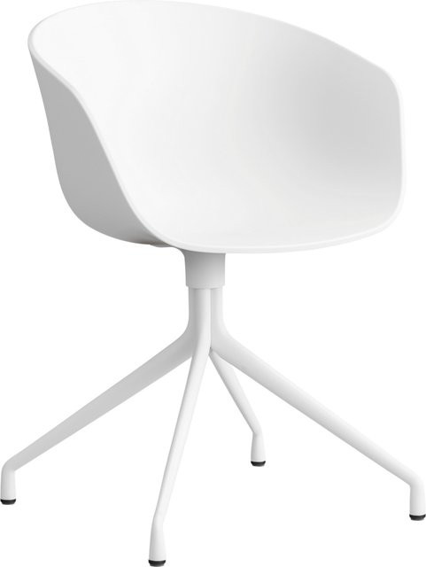 HAY About A Chair AAC 20 Drehstuhl mit Armlehnen in Weiß aus Kunststoff und Aluminium mit mattem Finish - Bild 1