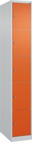 C+P Schließfachschrank Classic PLUS mit 1 Abteil in Grau und Reinorange, H x B x T: 185 x 30 x 50 cm - Bild 1