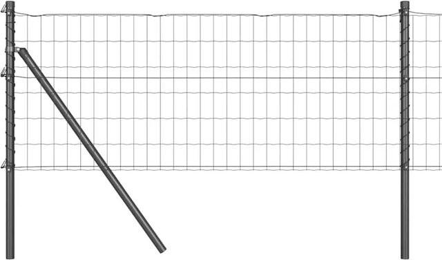 vidaXL Zaun mit Pfosten aus Stahl und PVC in Grau, B/H: 25 x 0,4 m - Bild 1