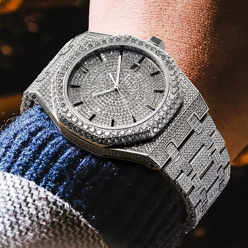 PINDU Armbanduhr, Automatik, Edelstahl, Moissanit, Silber, Herren - Bild 4