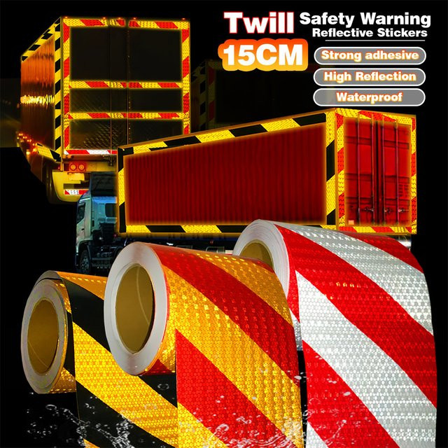 Reflektierendes Twill-Klebeband als selbstklebender Sicherheitswarnaufsticker in Rot und Gelb - Bild 1
