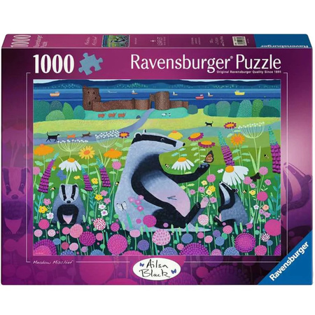 Ravensburger Puzzle Wiesenfreunde mit 1000 Teilen und Tiermotiv auf blühender Wiese