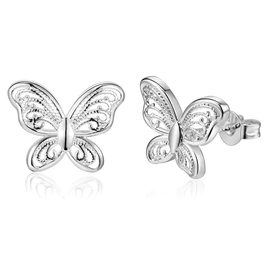 QWWASD Ohrringe Schmetterling, 925 Silber, Damen - Bild 3