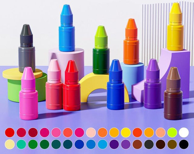 Textiltinte für Kleidung und Stempel in 35 Farben, 10 ml - Bild 1
