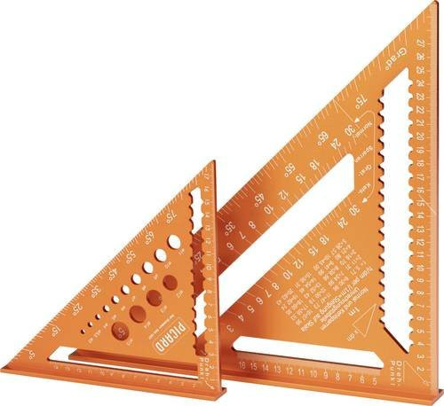 Picard Zimmermannswinkel Set aus Aluminium in Orange, 2er-Set mit 300 mm und 180 mm - Bild 1