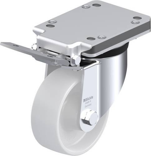 Blickle Lenkrolle LK-PO 127R-IS mit Feststeller, Rad-Durchmesser: 125 mm, Tragfähigkeit: 400 kg, verzinkt, grau/weiß - Bild 1