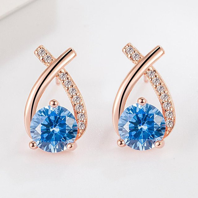 Lucky Star Jewelry Ohrringe, Kupfer, Roségold, Zirkonia, Damen - Bild 1