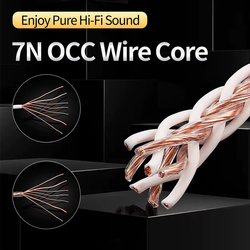 YYTCG 4-teiliges HiFi Lautsprecher-Verbindungskabel mit 7N OCC vergoldeten Bananensteckern und Y-Steckern in Gold - Bild 2