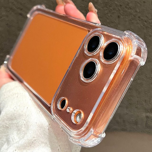 Wolkerfly Stoßfeste Handyhülle für iPhone 11 bis 17 Pro Max mit Luftsilikon-Stoßstange und transparenter Hartschale, Transparent/Weiß - Bild 1