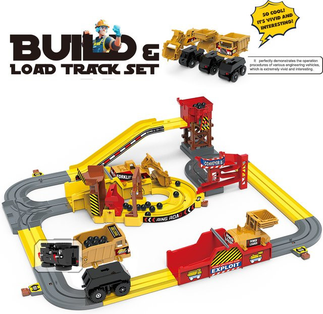 yaafun Minenwagen Ingenieurfahrzeug, Eisenbahnschienen-Set, elektrisches Lernspielzeug, ab 0 Jahren - Bild 1