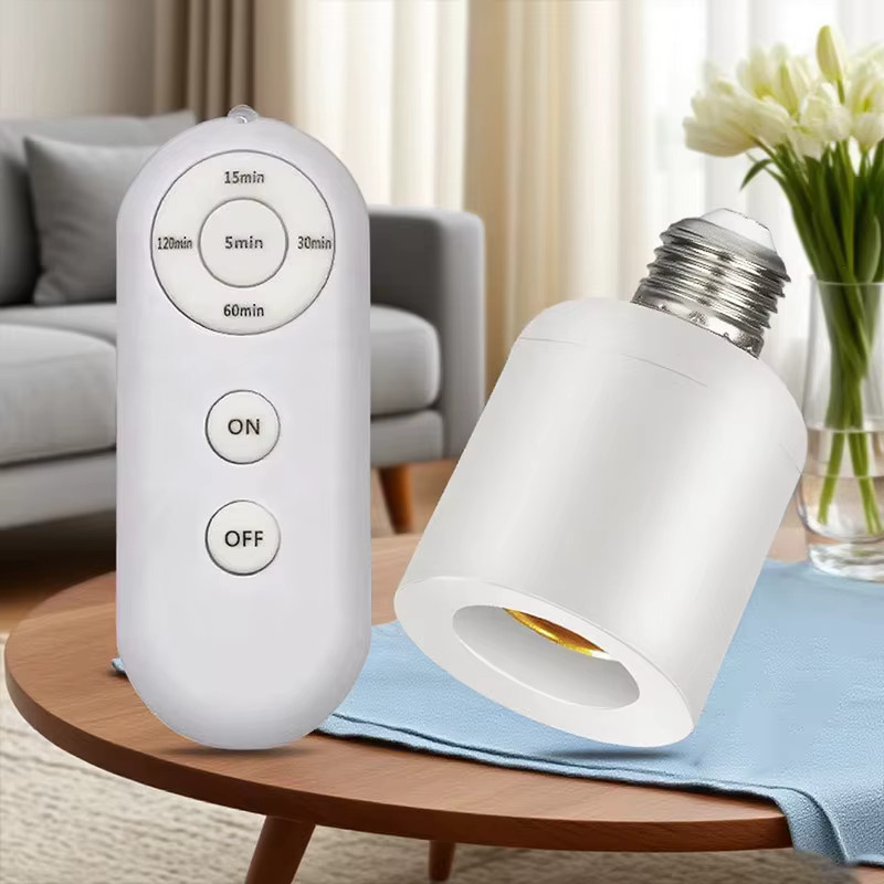 Szaoju E27 Smarte Kabellose Glühbirnenfassung mit Fernbedienung und Timer in Weiß - Bild 3