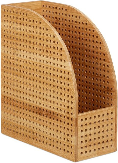 Relaxdays Stehsammler aus Bambus in Natur, A4, B: 30,5 cm, T: 26,5 cm, H: 12 cm - Bild 1
