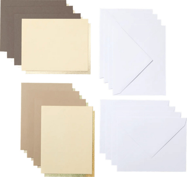 Cricut Cut-Away Cards Neutrals A2 in Gold und Multicolour, 8er-Pack, B: 10,8 cm, H: 14 cm - Bild 1