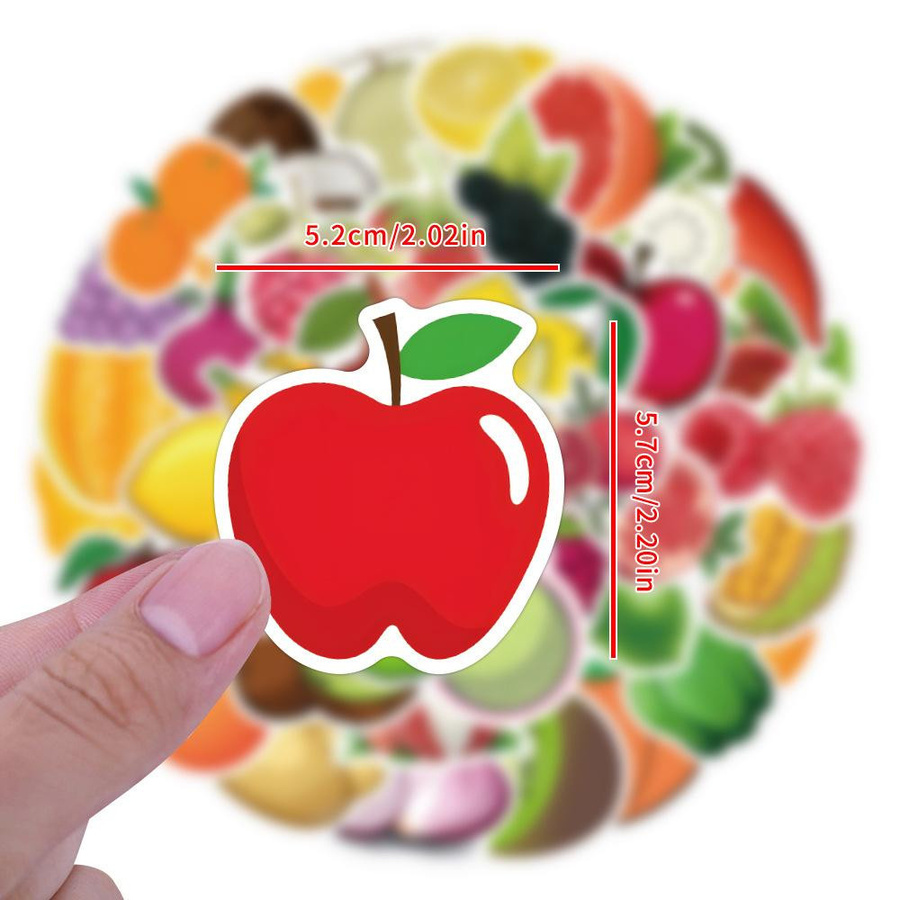 60 Frucht Doodle Aufkleber Cartoon Dekorative Aufkleber Multicolour - Bild 2