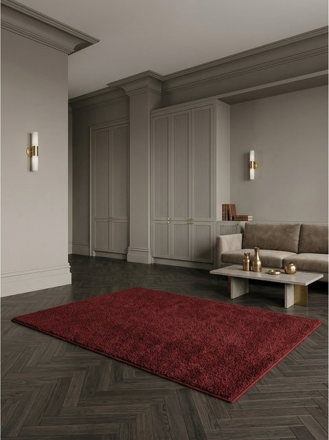 Kadima Design Kurzflorteppich MAIN, einfarbig, Rot, B/T: 80 x 150 cm - Bild 1