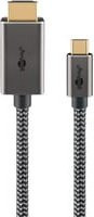 goobay USB-C auf HDMI Textil-Adapterkabel in Grau/Silber für 4K 60Hz und Thunderbolt-Unterstützung - Bild 1