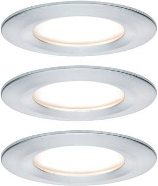 Paulmann Nova Coin LED Einbauleuchte 3er Set, Silber, IP44, Einbautiefe: 4,5 cm - Bild 1