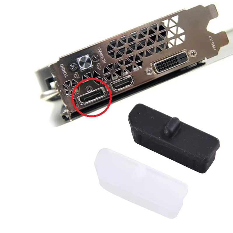 5er-Set DisplayPort Staubschutzkappen aus Gummi in Transparent für Computer DP Stecker - Bild 2