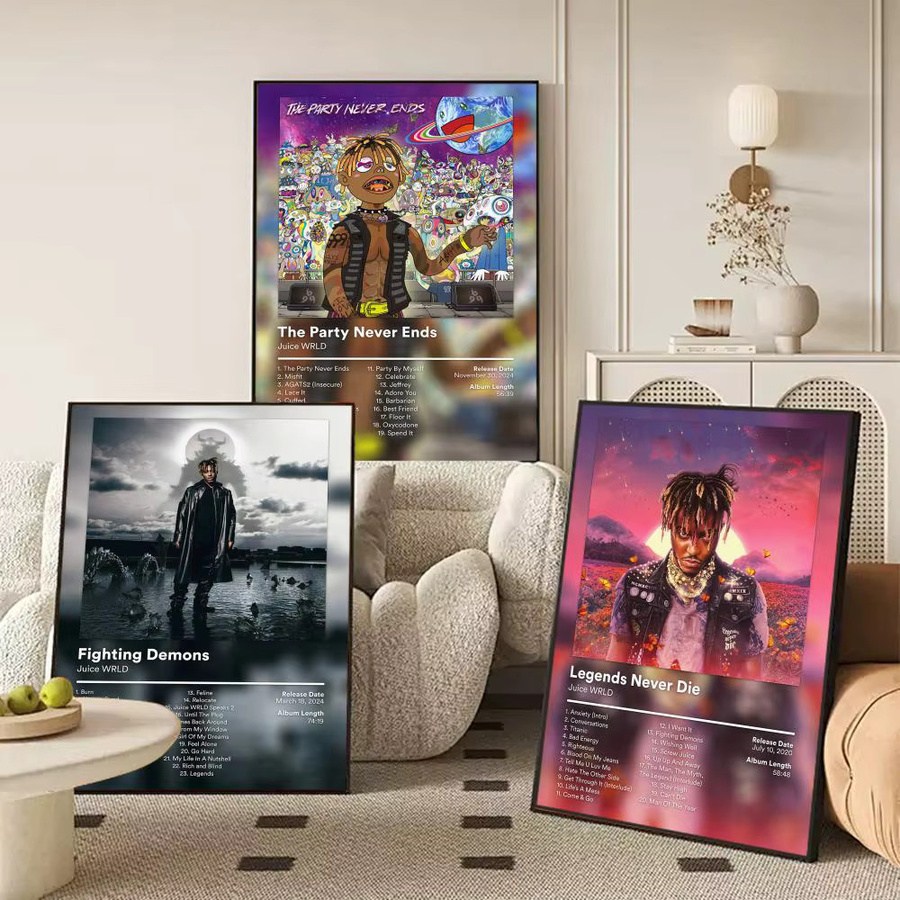 J-Juice W-WRLD Poster Wandkunst-Aufkleber in Black2, wasserfeste und selbstklebende Wanddekoration für Wohnzimmer und Schlafzimmer, B/H: 20 x 15 cm - Bild 2