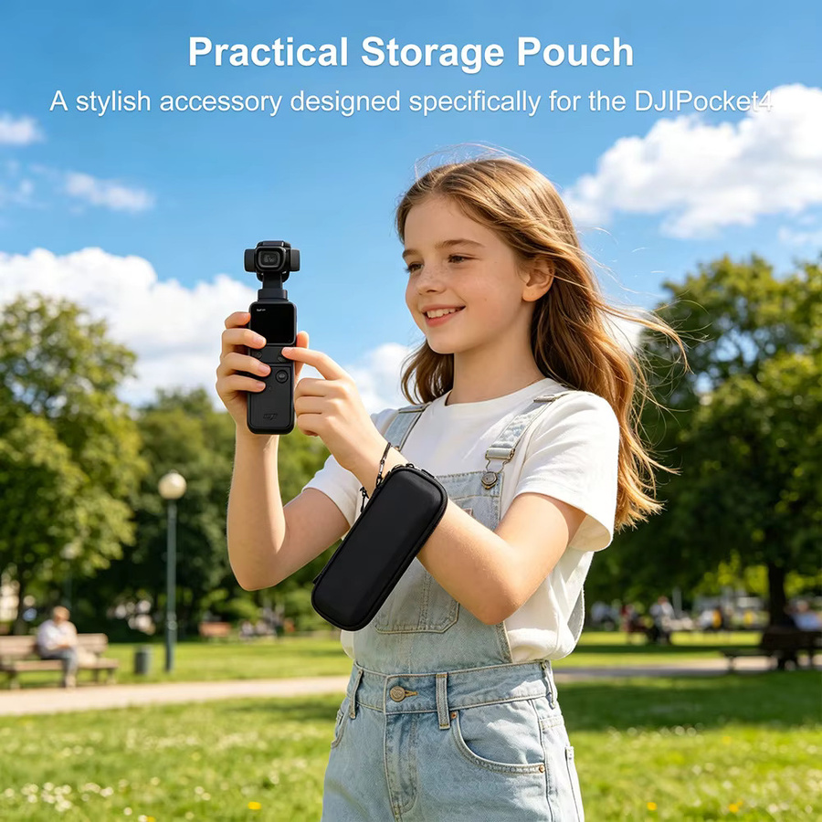 XFJI Tragbare Schutzhülle in Schwarz als harte Aufbewahrungstasche für die DJI Osmo Pocket 4 Standard Combo Gimbal-Kamera und Zubehör - Bild 3