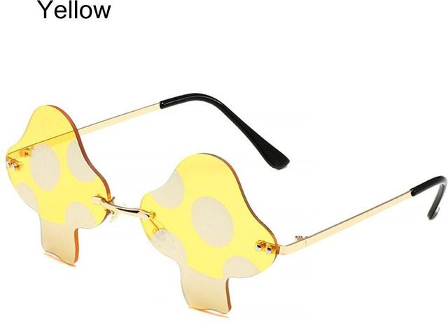 Sonnenbrille Pilzform, randlos, Weiß, Damen, Metall - Bild 1