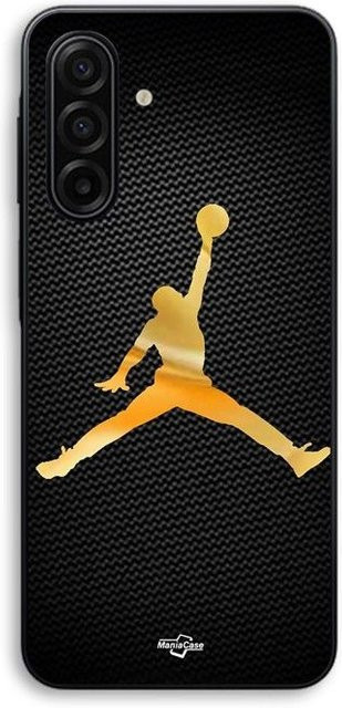 MANIACASE Handyhülle für Samsung Galaxy A37 aus Silikon TPU mit Jordan Logo 23 Nike in Schwarz/Gold - Bild 1