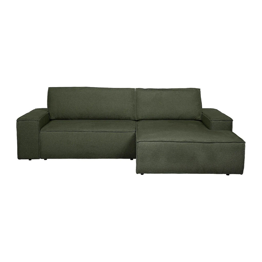 Vente-unique Schlafsofa Amelia in L-Form mit Schlaffunktion, Grün, Breite: 267 cm - Bild 2