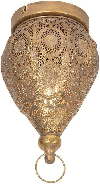 QAZQA Mowgli Orientalische Deckenleuchte aus Stahl in Gold/Messing, dimmbar, E27, Höhe: 19 cm - Bild 1